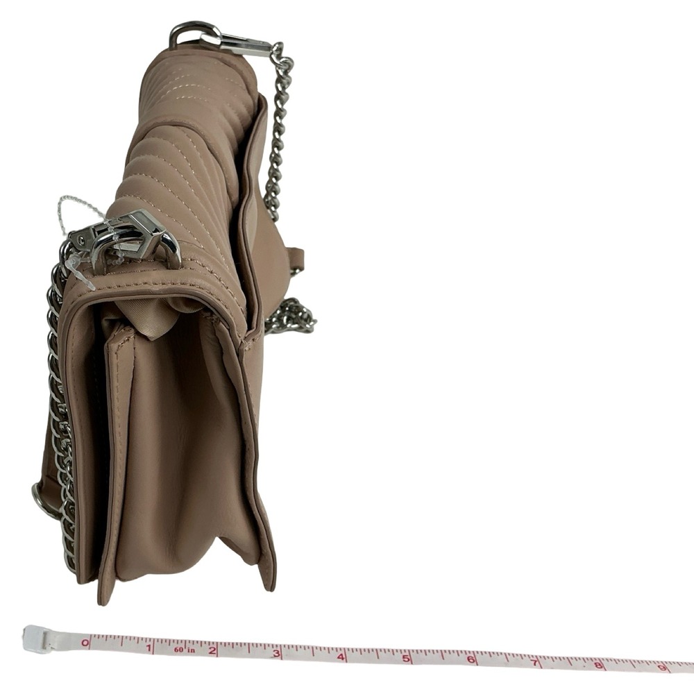 Rebecca Minkoff Love Too Crossbody Bag Tan Quilted Leather Silver Hardware - Picture 7 of 8